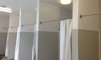 Pool house shower stalls