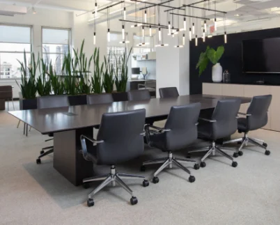 Dark oak conference room table