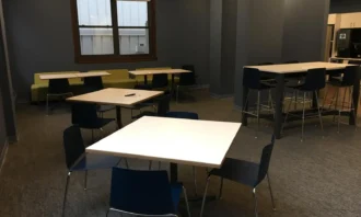 Tables at theatre corporate headquarters