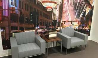 Chairs at theatre corporate headquarters