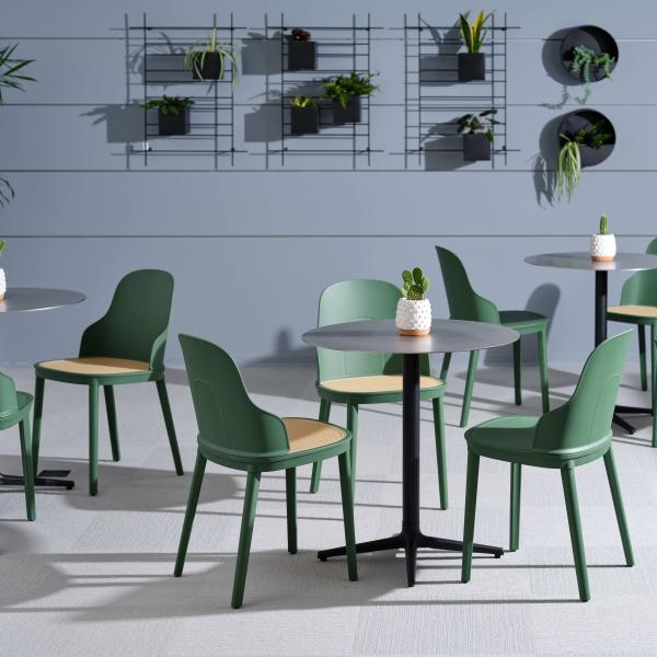 Green cafe chairs